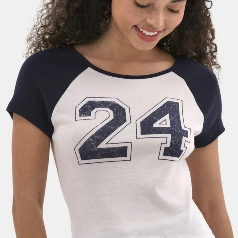 No Boundaries White and Blue Raglan Jersey